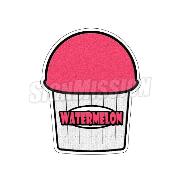 WATERMELON FLAVOR Italian Ice Decal shaved ice cart trailer stand sticker, D-DC-48-Watermelon Flavor
